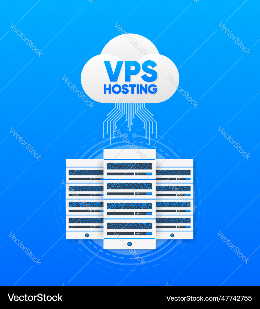 Vps hosting virtual private server web Vps hosting virtual private server web vector image