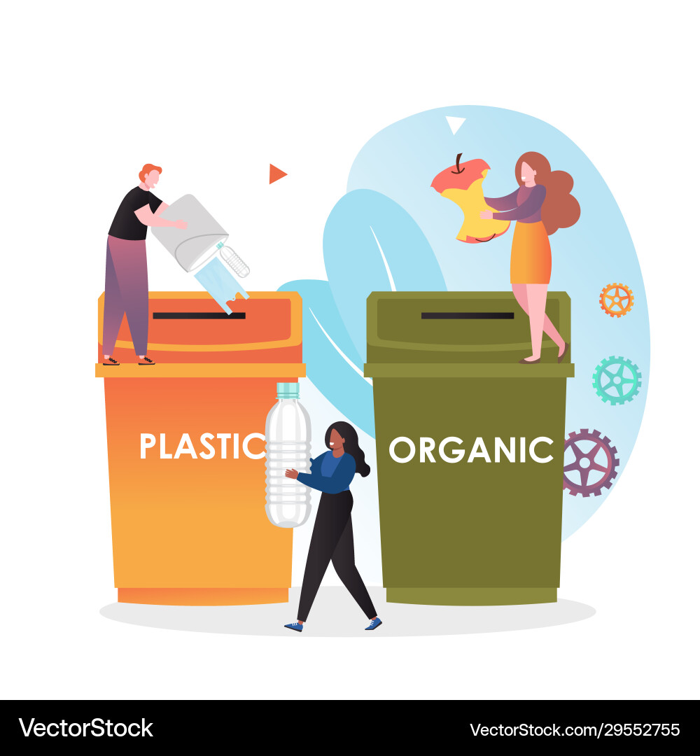Waste sorting concept for web banner vector image