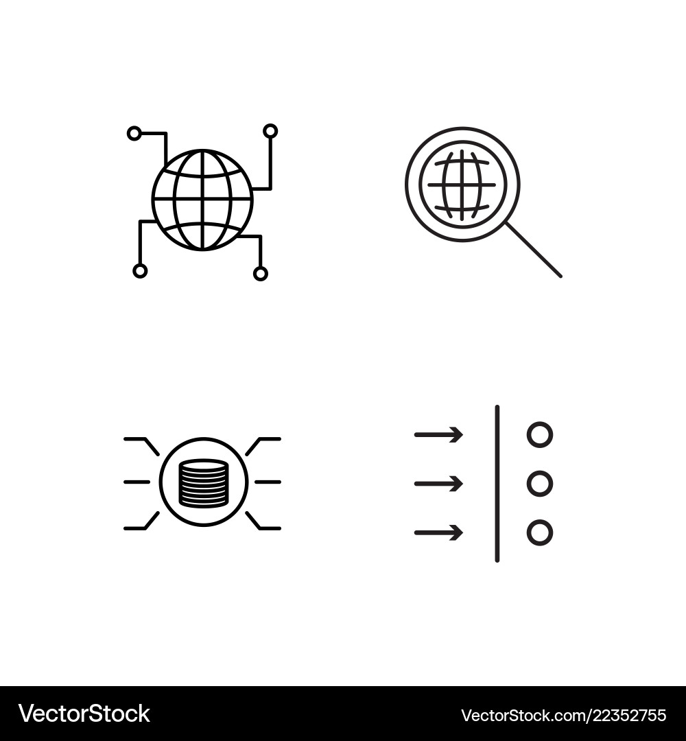 Web simple outlined icons set Vector Image