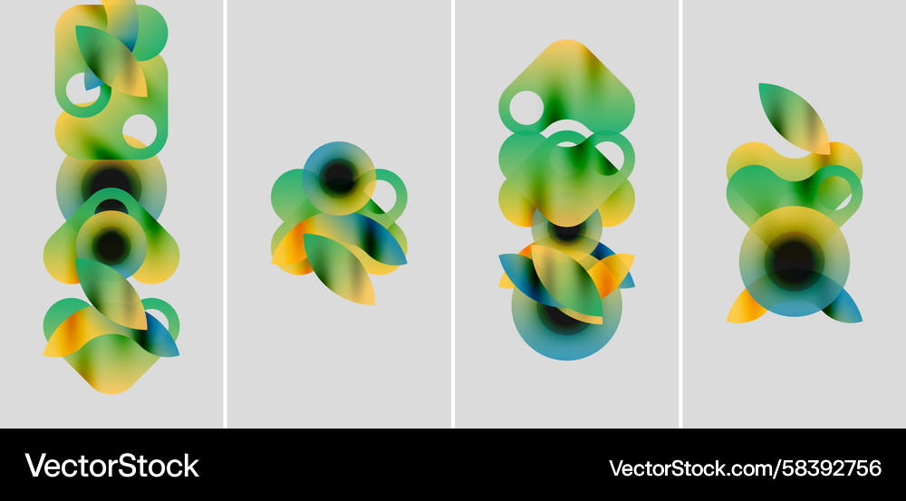 Abstract compositions featuring overlapping Vector Image