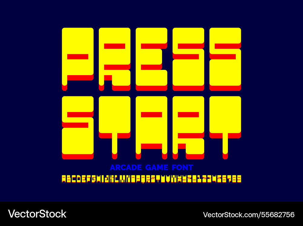Arcade game font Vector Image