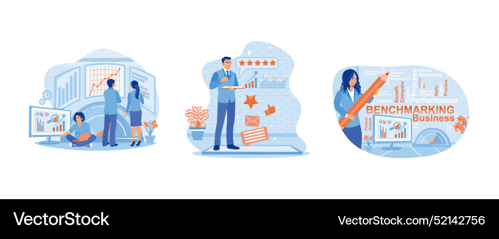Benchmarking concept measuring testing Vector Image