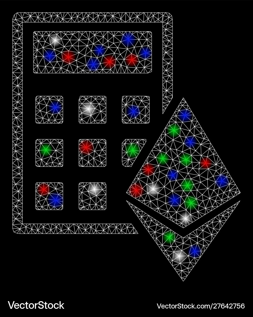 Bright mesh network ethereum calculator with flash Bright mesh network ethereum calculator with flash Vector Image
