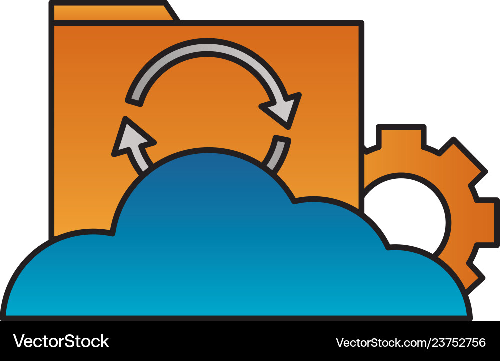 Cloud computing folder file reload setting Vector Image