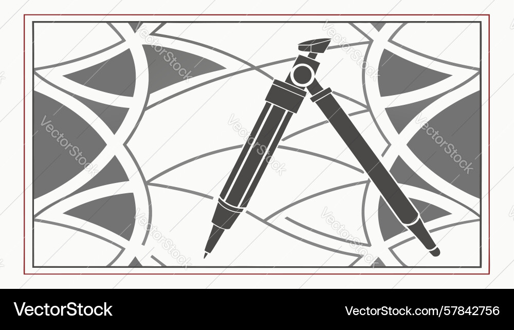 Drafting compass geometric pattern precision Vector Image