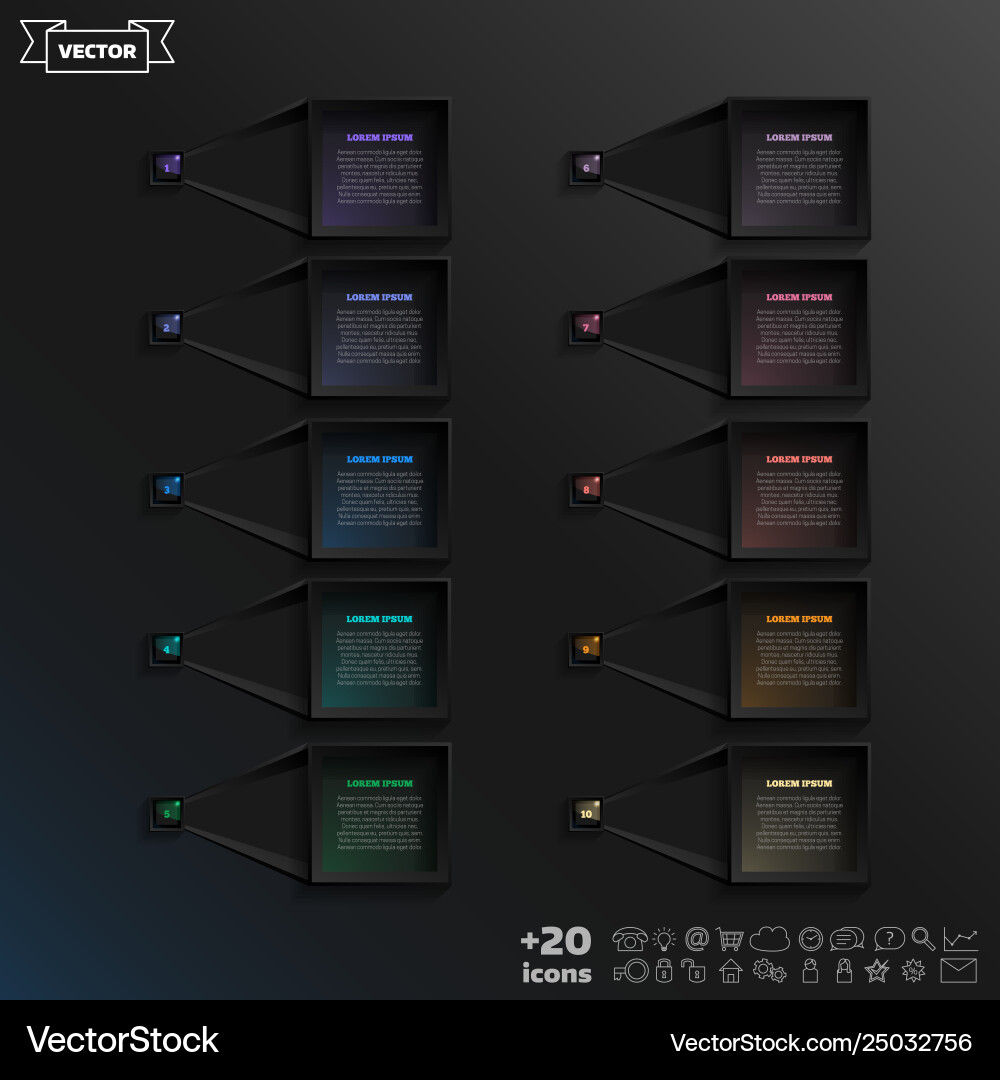 Infographic design list with colorful square Infographic design list with colorful square vector image