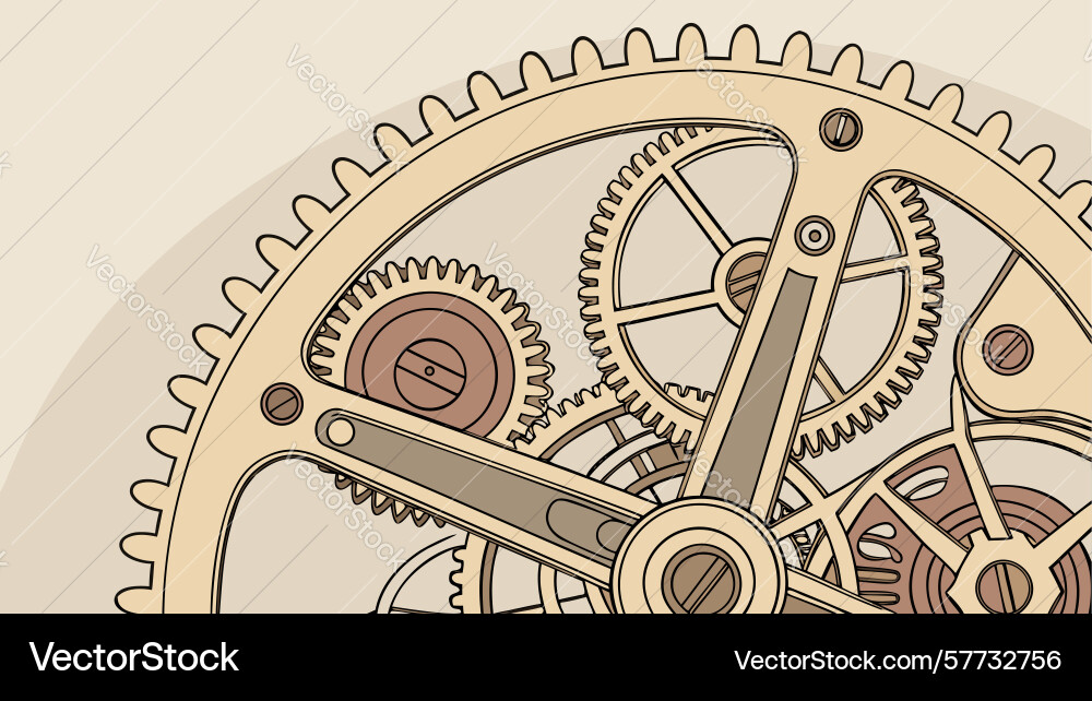 Intricate gears and clockwork mechanism design Vector Image