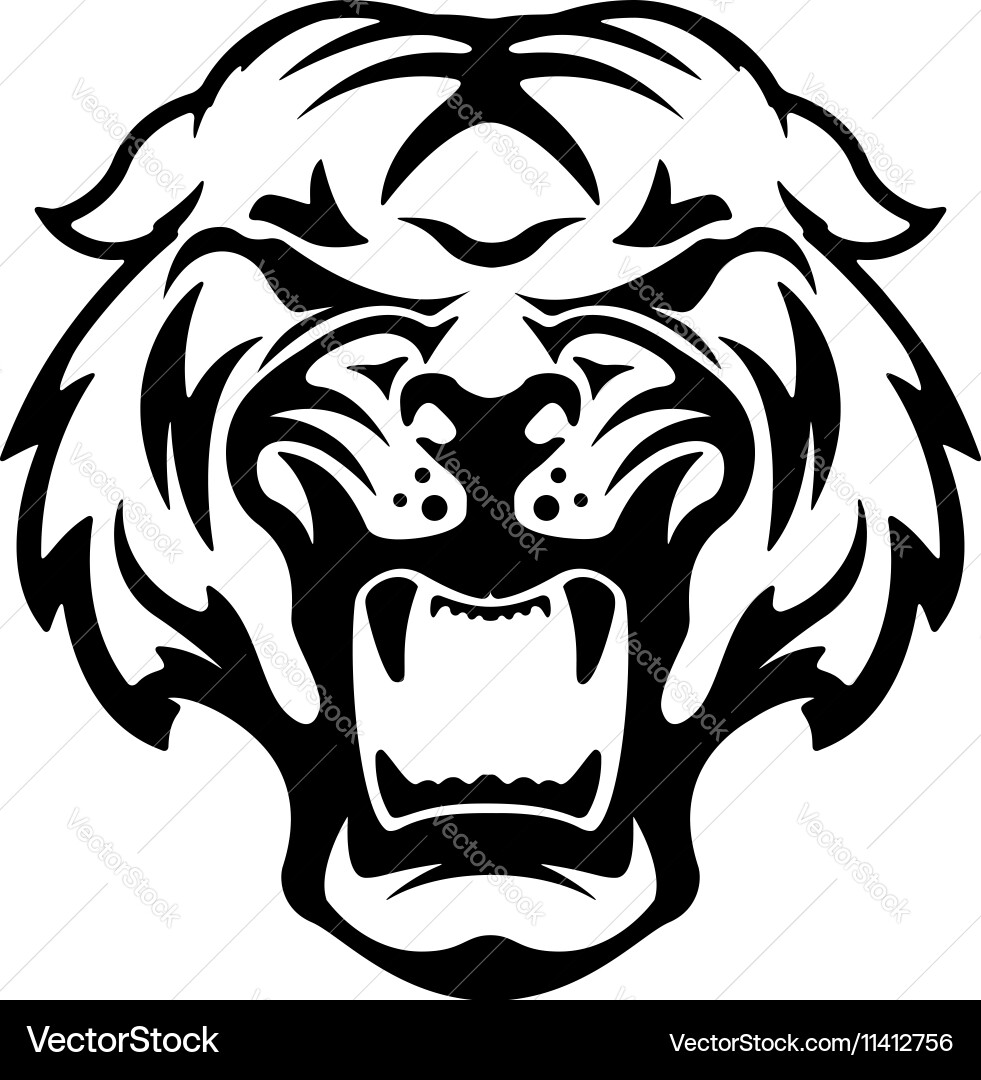 Isolated Angry Tiger Head Icon Vector Image