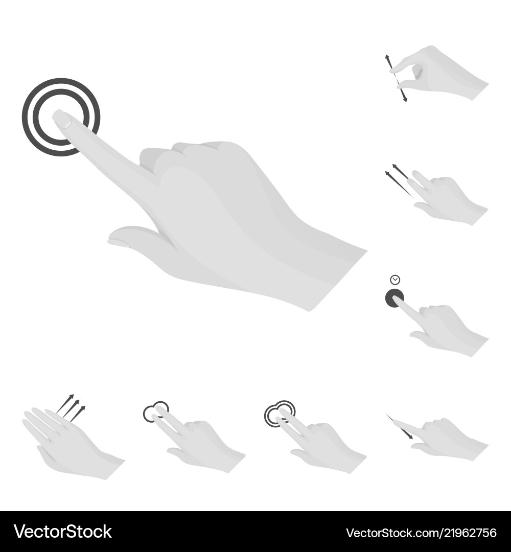 Isolated object of touchscreen and hand sign Isolated object of touchscreen and hand sign vector image