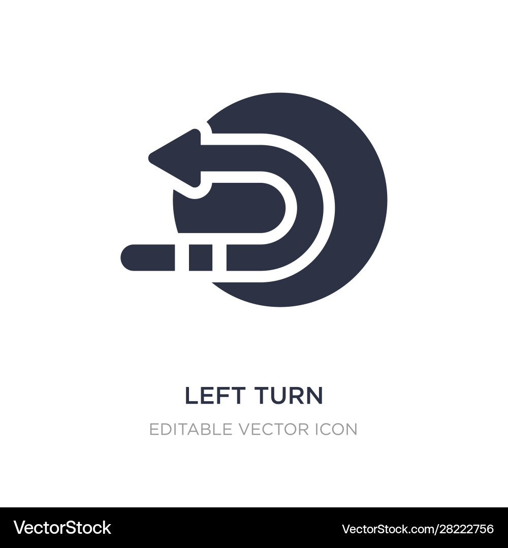 Left turn icon on white background simple element Vector Image