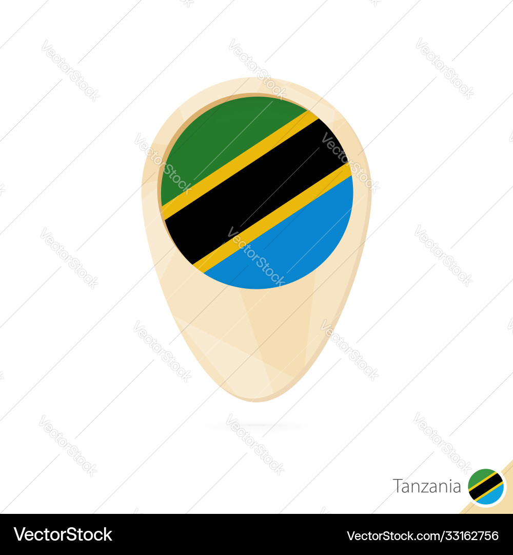 Map pointer with flag tanzania orange abstract Map pointer with flag tanzania orange abstract Vector Image