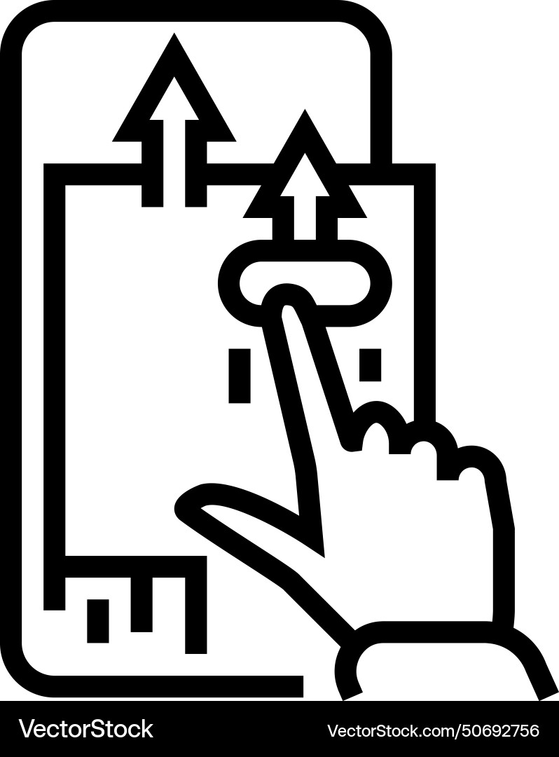 Parallax scrolling ux ui design line icon Vector Image