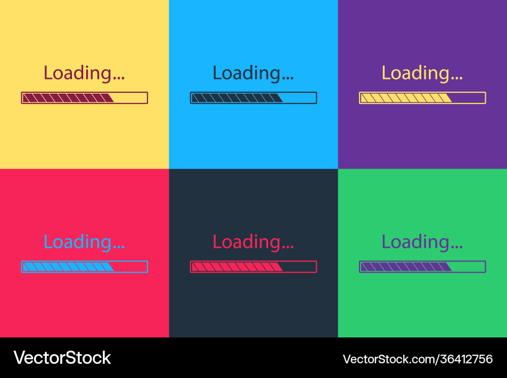 Pop art loading icon isolated on color background Pop art loading icon isolated on color background Vector Image