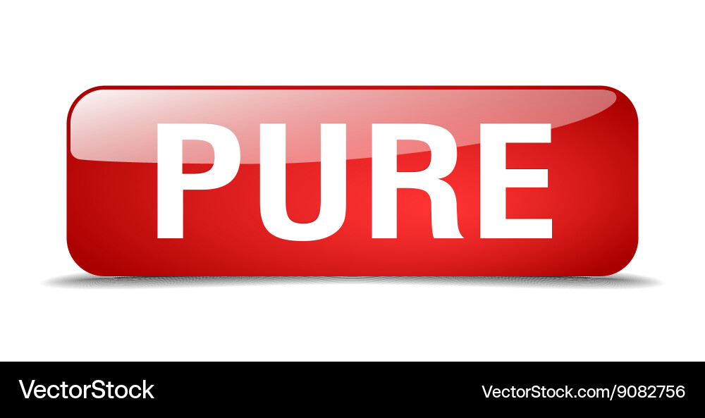 Pure red square 3d realistic isolated web button vector image