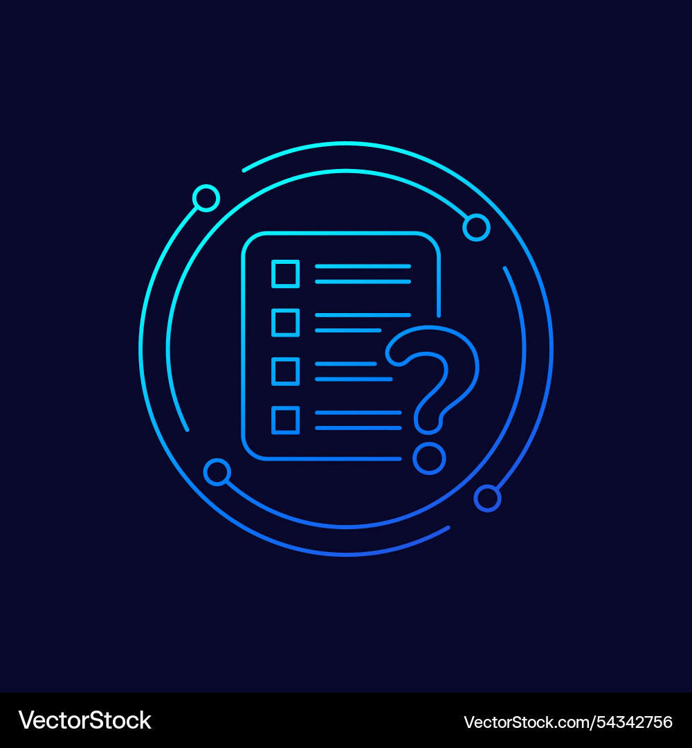 Questionnaire Icon - Linear Style Vector Image