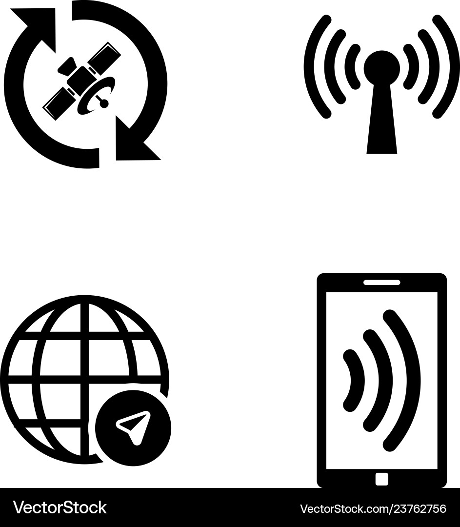 Satellite navigation connection simple related Satellite navigation connection simple related vector image