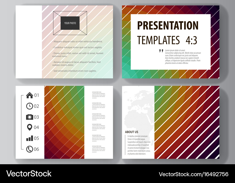 Set of business templates for presentation slides vector image