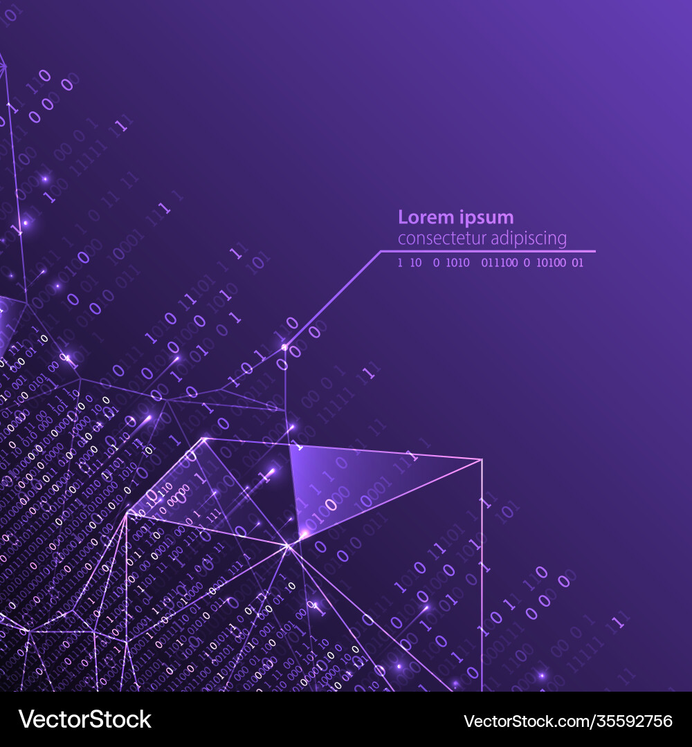Technology background big data concept binary Technology background big data concept binary vector image