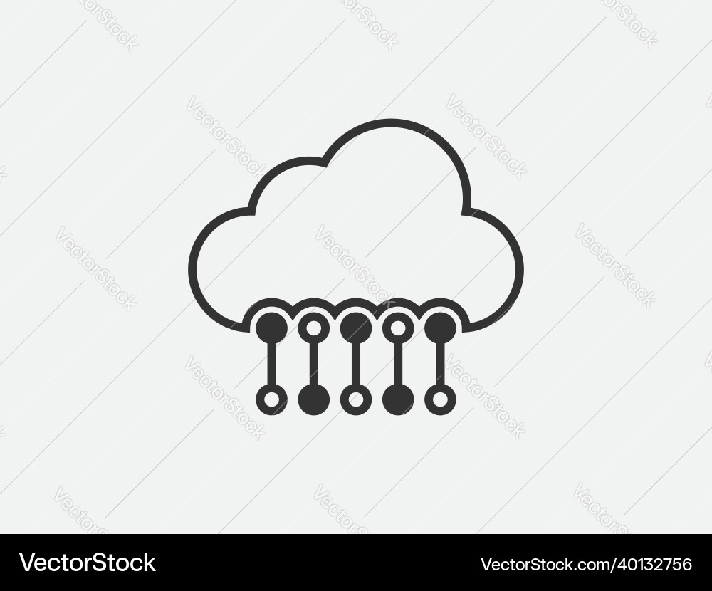 Technology icon cloud computing connection big vector image