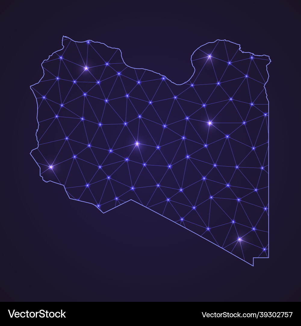 Abstract Network Map of Libya vector image