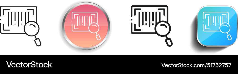 Barcode icon thin linear regular and button style vector image