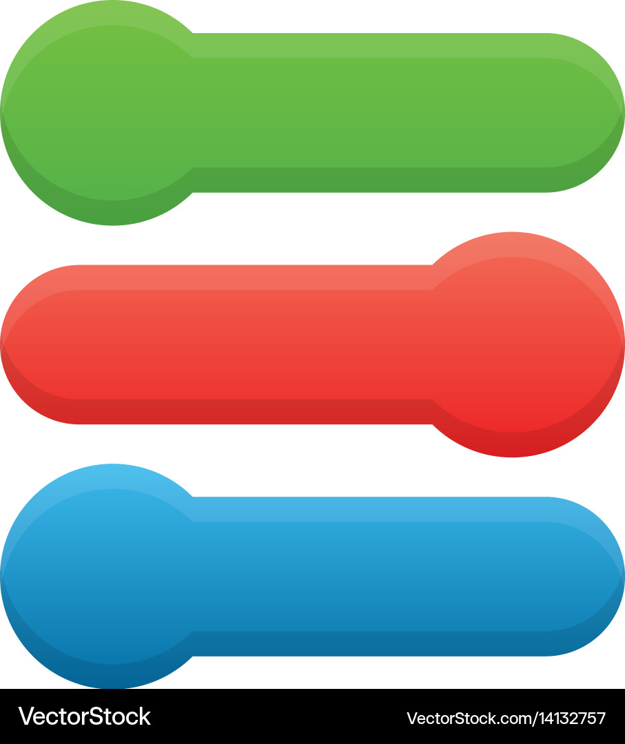 Blank color web buttons icons set flat style Vector Image