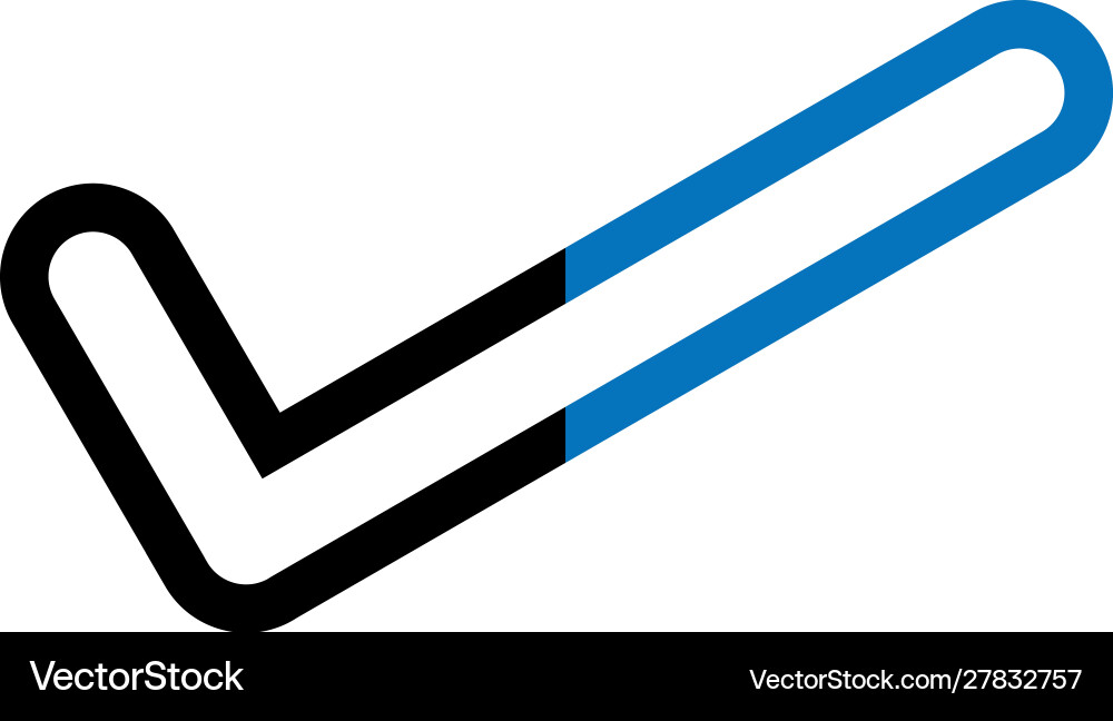 Check mark icon with white background vector image