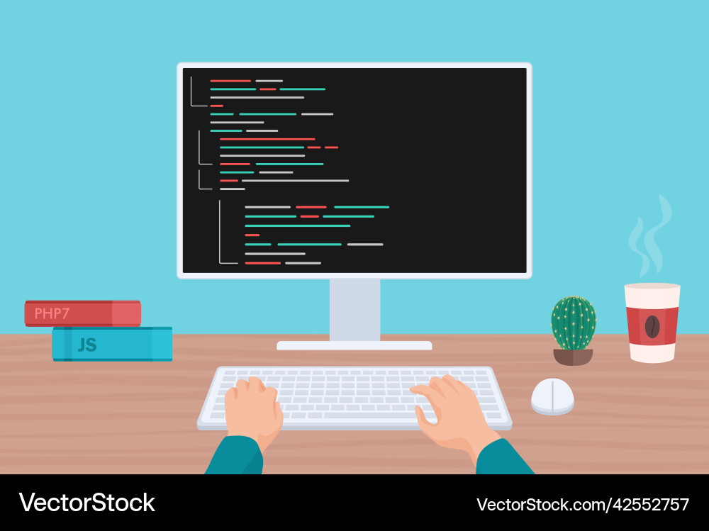 Codierung und Programmierung Compute pc Desktop-Kopf Codierung und Programmierung Compute pc Desktop-Kopf vektorbild