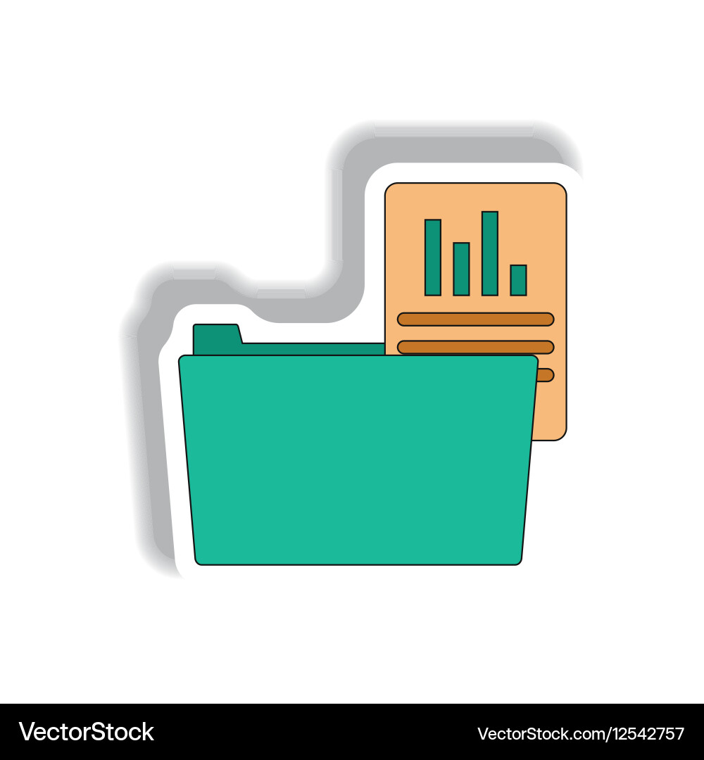 Folder with report in paper Vector Image