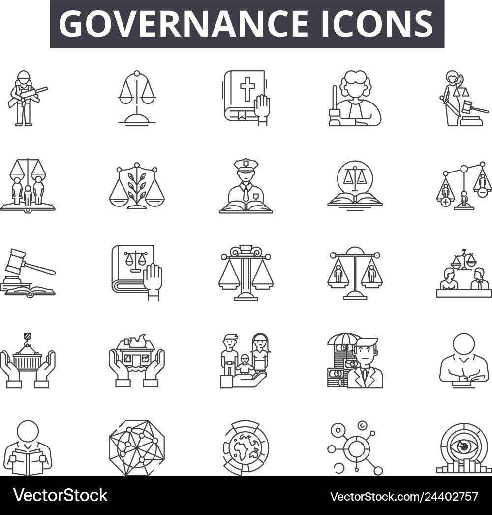 Governance line icons for web and mobile design Governance line icons for web and mobile design vector image