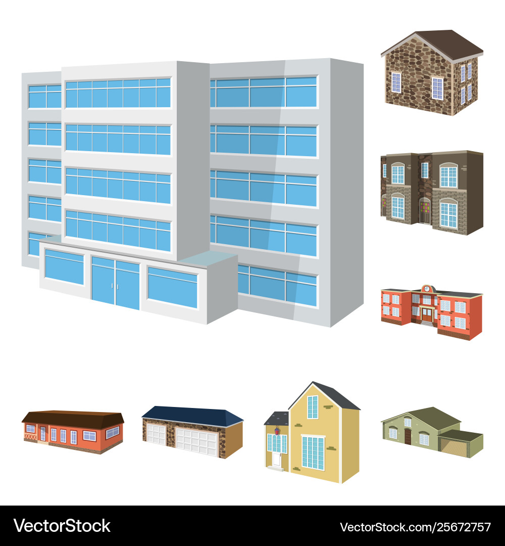 Isolated object building and home sign Isolated object building and home sign vector image