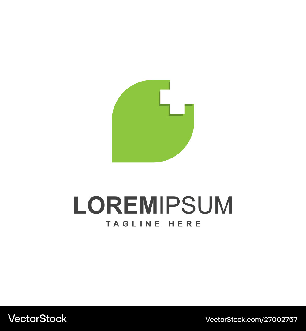 Leaf Cross Logo Template Vector Image
