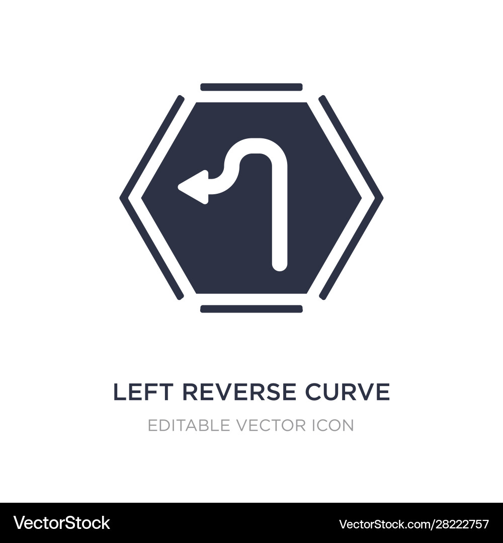 Left reverse curve icon on white background Left reverse curve icon on white background vector image