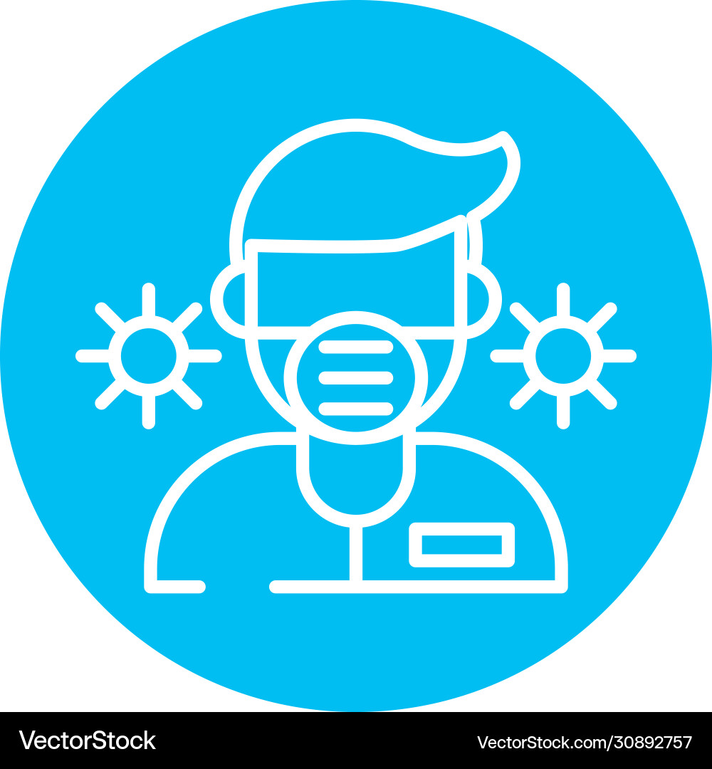 Man using face mask block style icon Man using face mask block style icon vector image