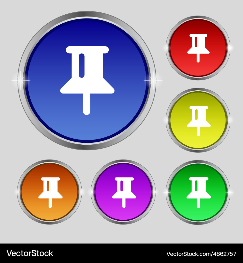 Map pointer gps location icon sign round symbol vector image