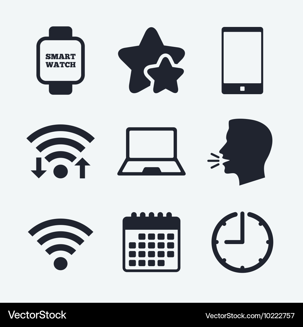 Notebook and smartphone icon smart watch symbol Vector Image
