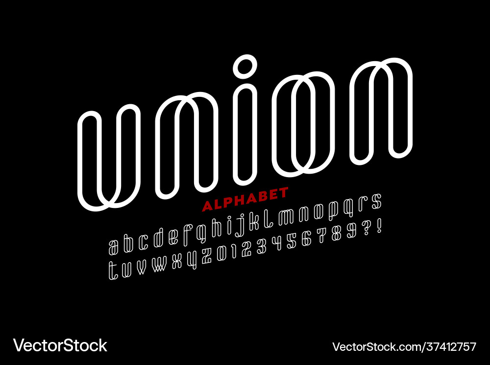 Outline Font Collection - Modern & Minimal vector image