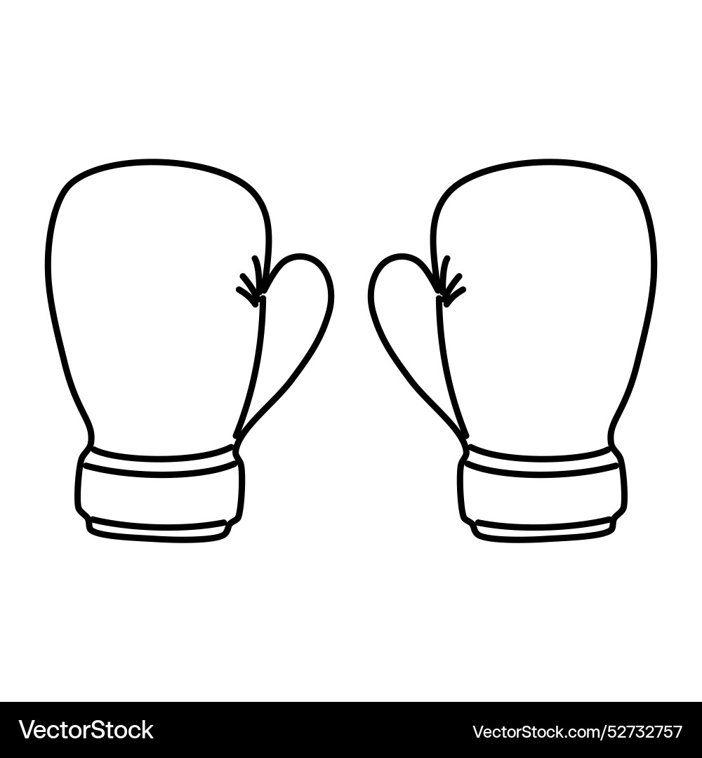 Pair of hand drawn boxing gloves outline icon Pair of hand drawn boxing gloves outline icon vector image
