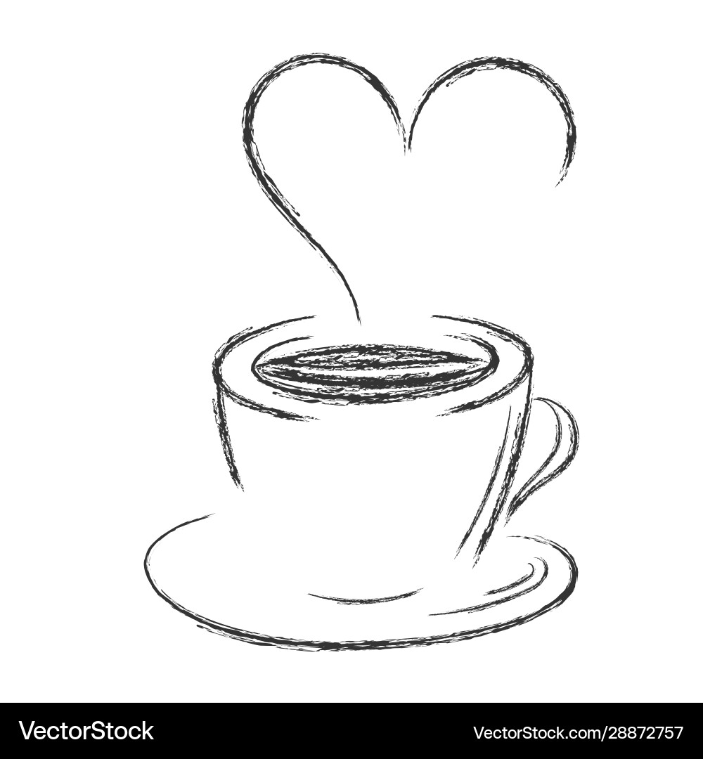 Pencil drawing a cup coffee or tea – Royalty-Free Vector | VectorStock, image size:1000x1080