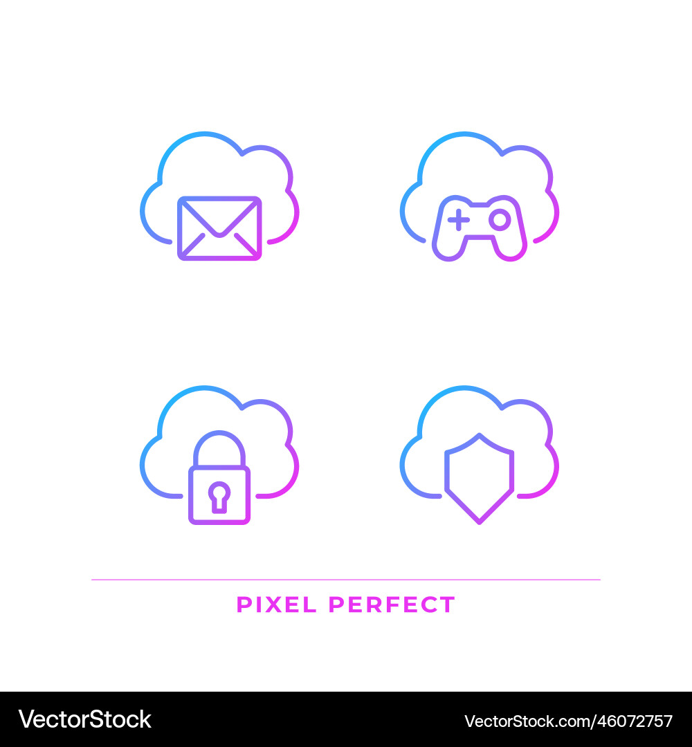 Purposes of cloud computing pixel perfect Purposes of cloud computing pixel perfect vector image