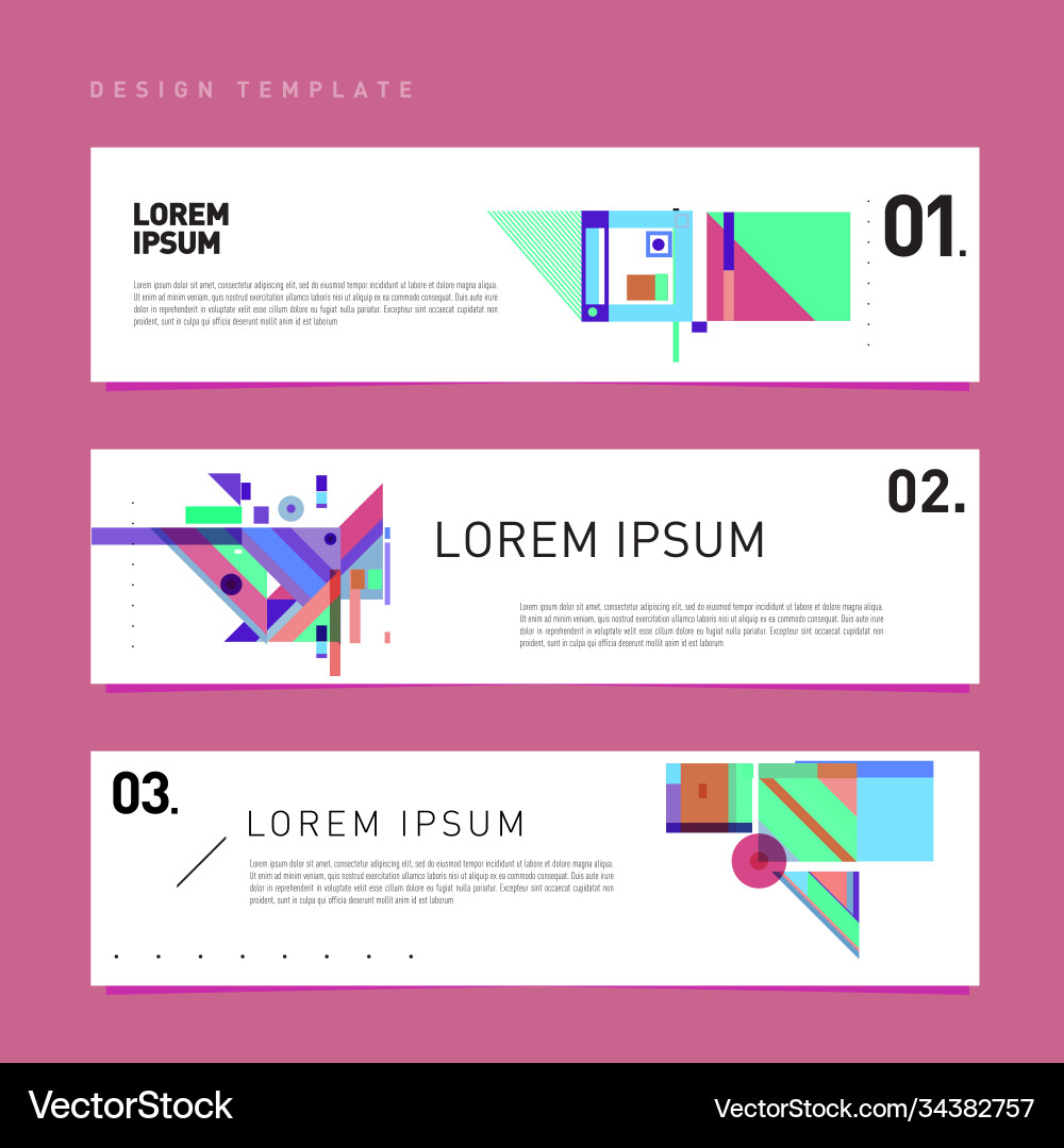 Set abstract banner web design template retro Vector Image
