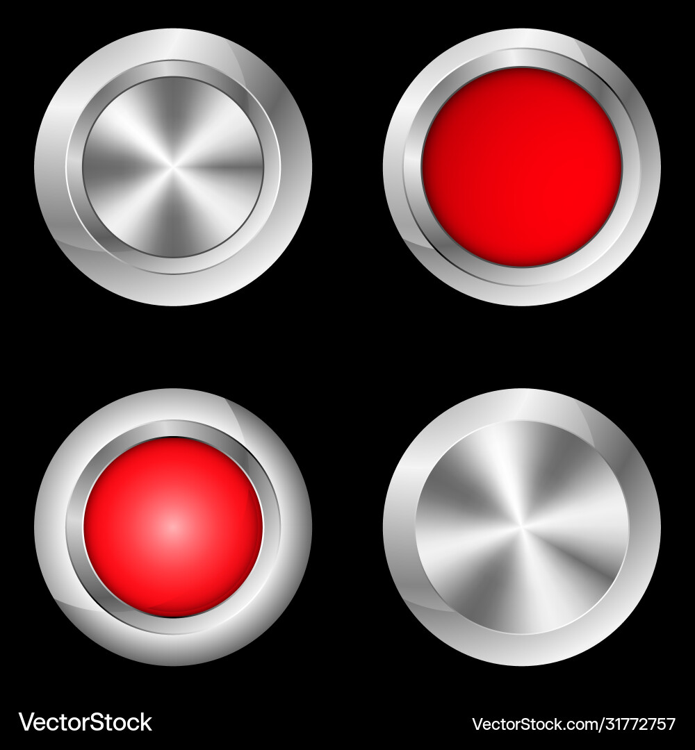 Set round colored buttons Vector Image