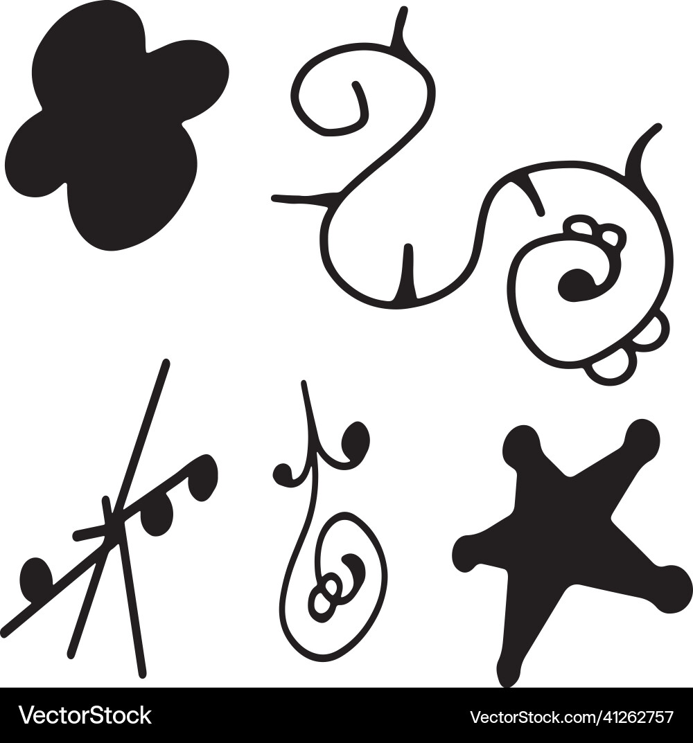 Set with doodles of different shape Set with doodles of different shape Vector Image