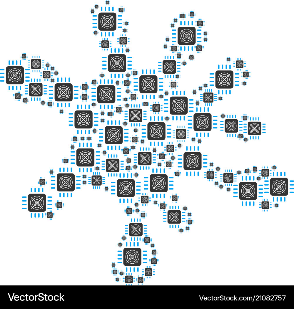 Spot collage of asic processor icons Spot collage of asic processor icons vector image