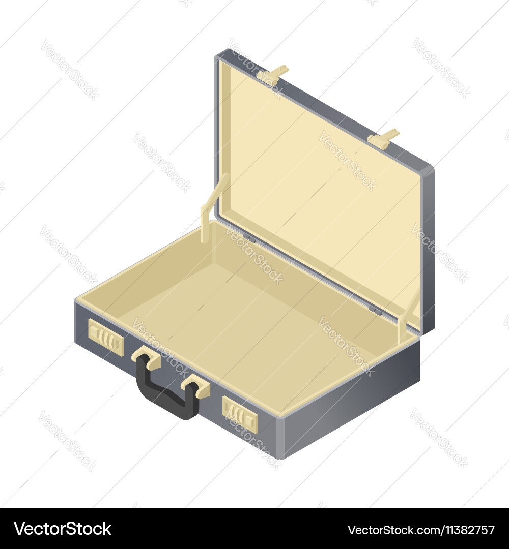 Suitcase empty isolated isometric style blank case Vector Image