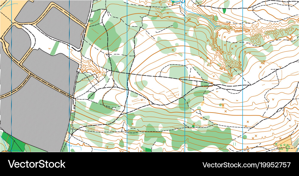 Topographic Map Fragment Vector Image