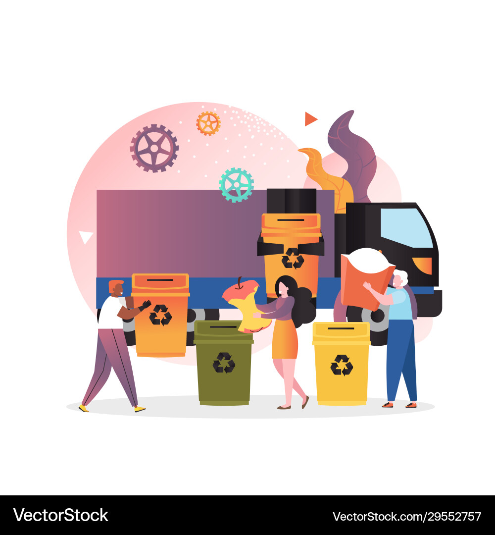 Waste sorting concept for web banner vector image
