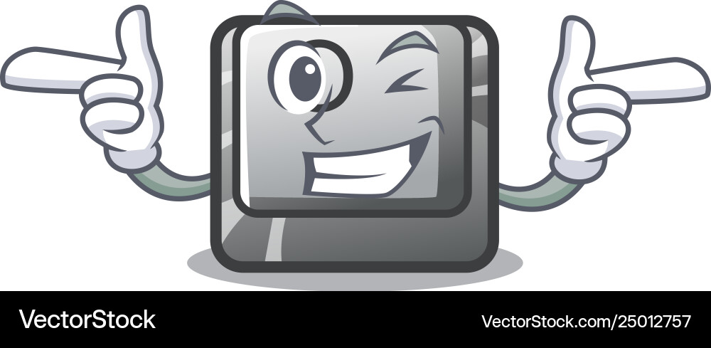 Wink button o on a game character vector image