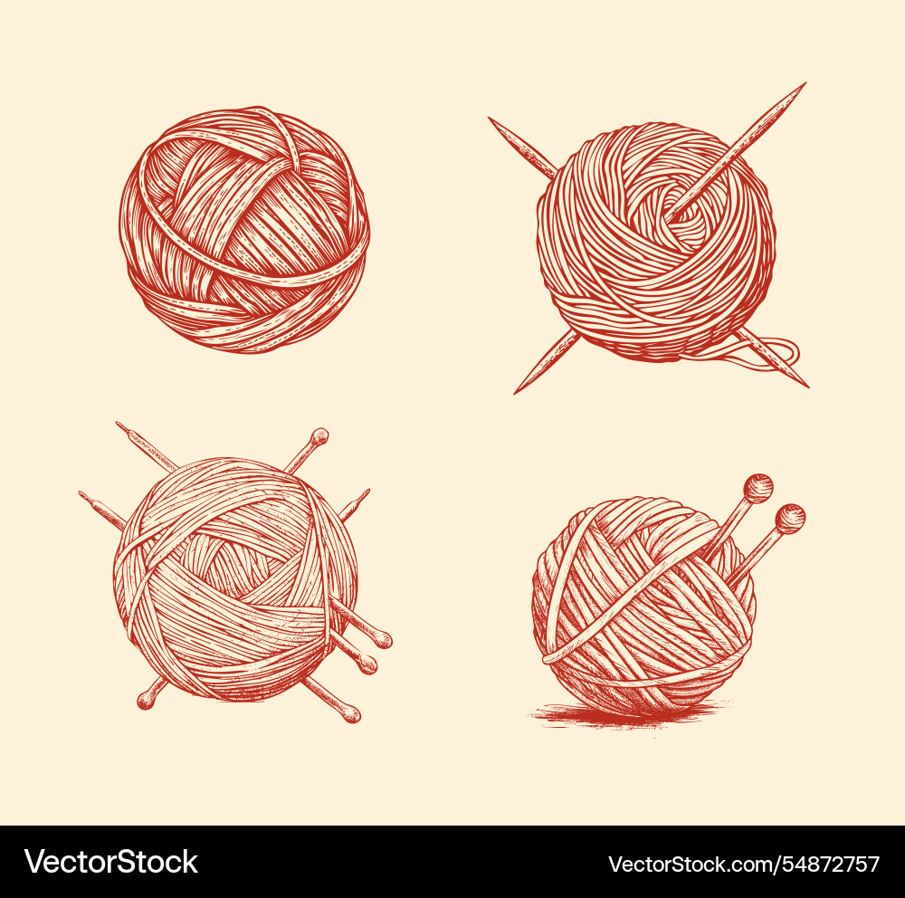 Yarn ball wool for crochet and knit c Yarn ball wool for crochet and knit c vector image