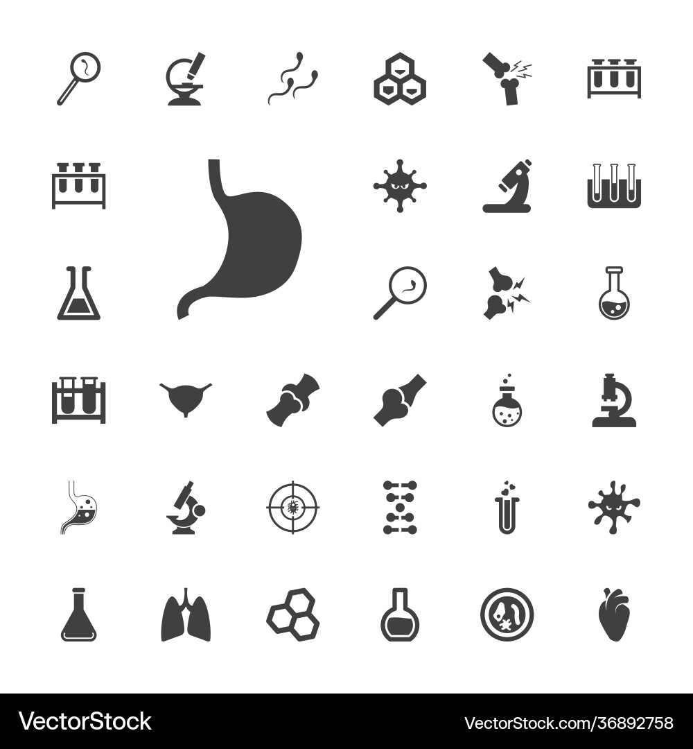 33 biology icons Vector Image